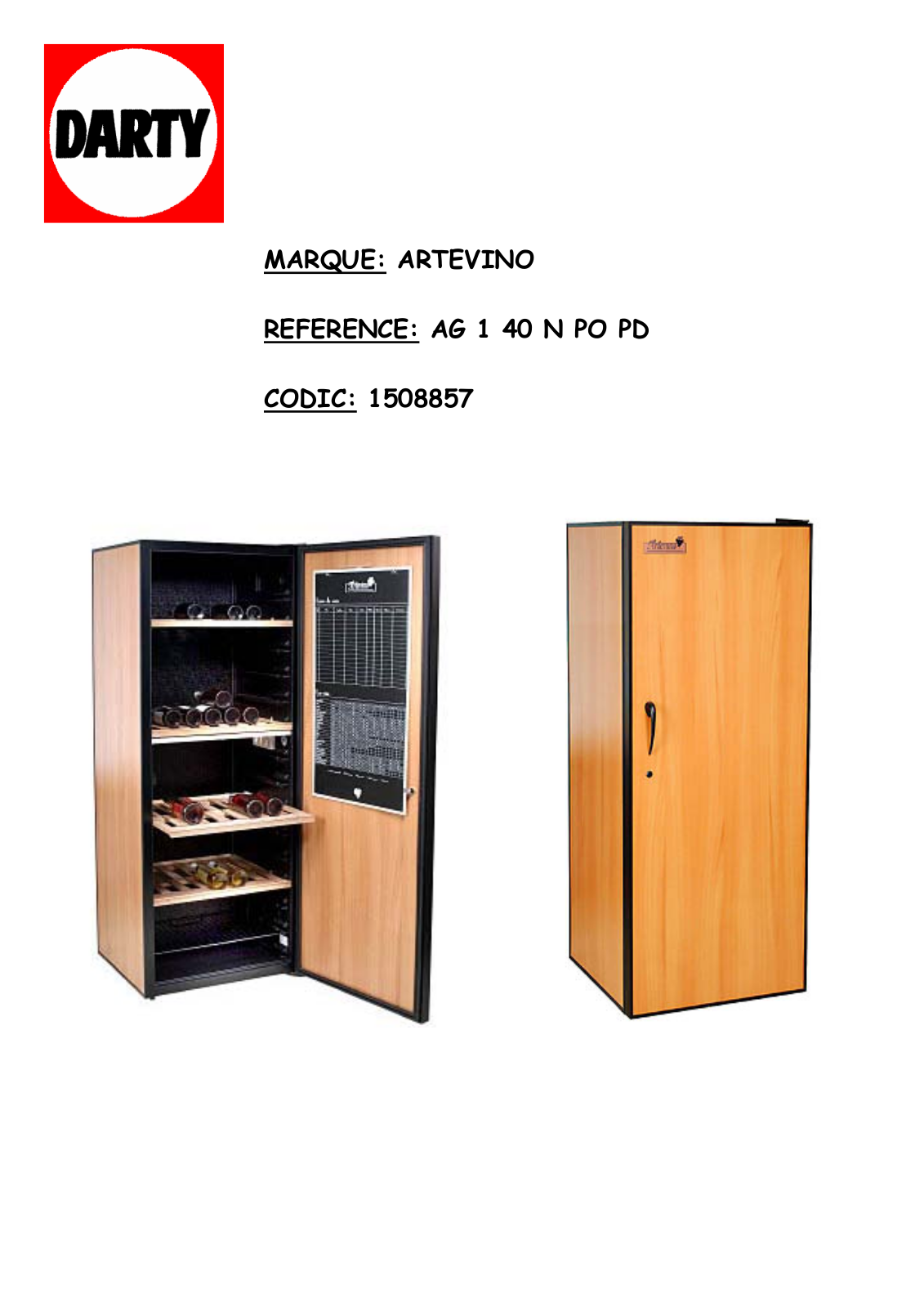 Artevino ap1, am1, ag1, ag2, agm User Manual