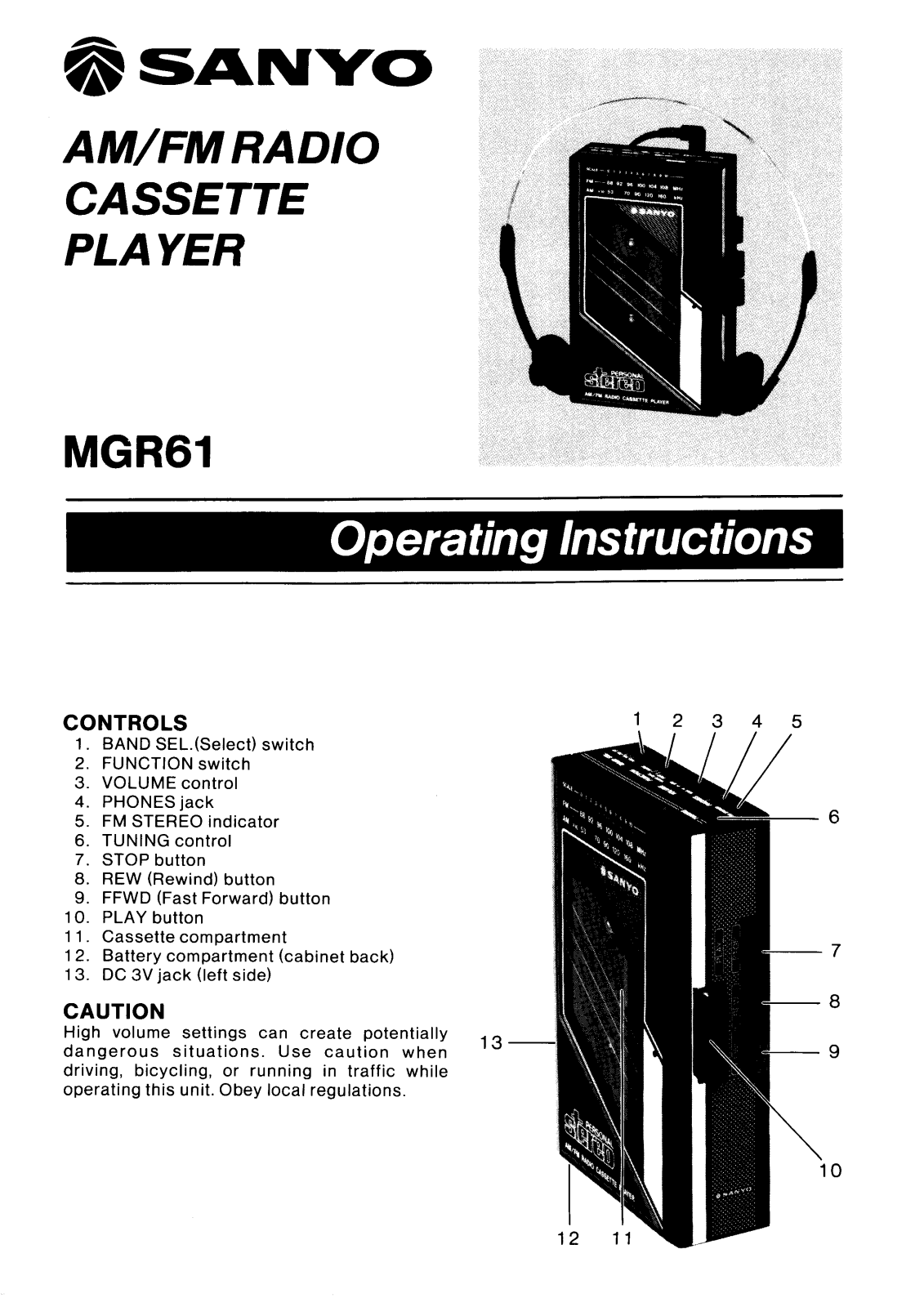 Sanyo MGR61 Instruction Manual