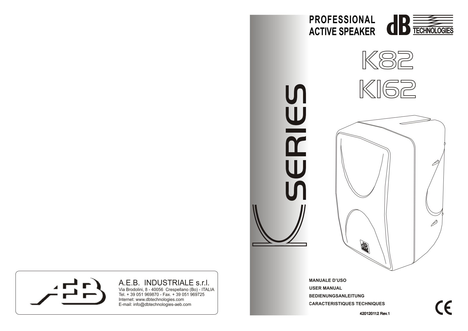 DB Technologies K82, K162 User manual