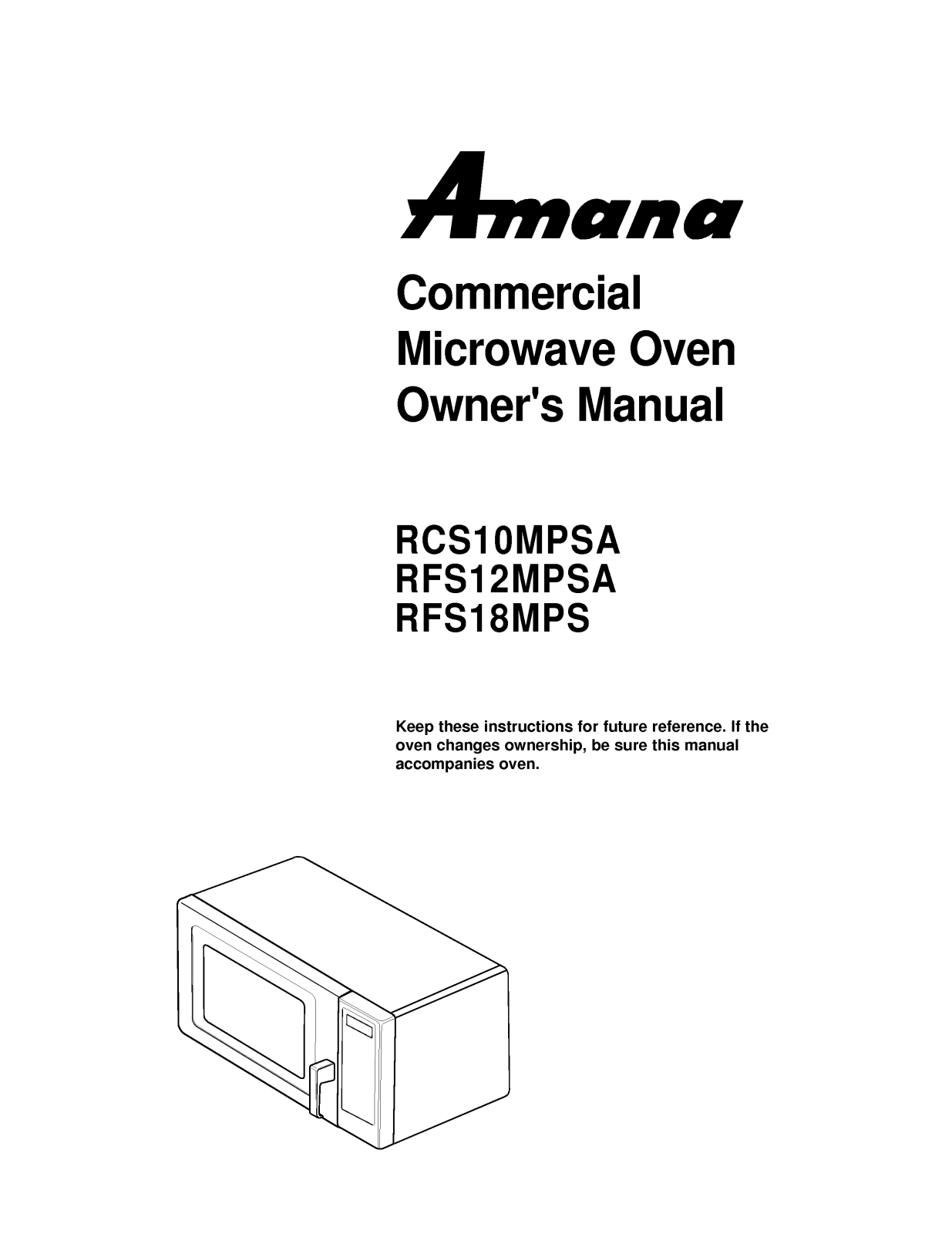 LG RFS12MPSA, RFS18MPS, RCS10MPSA User Manual