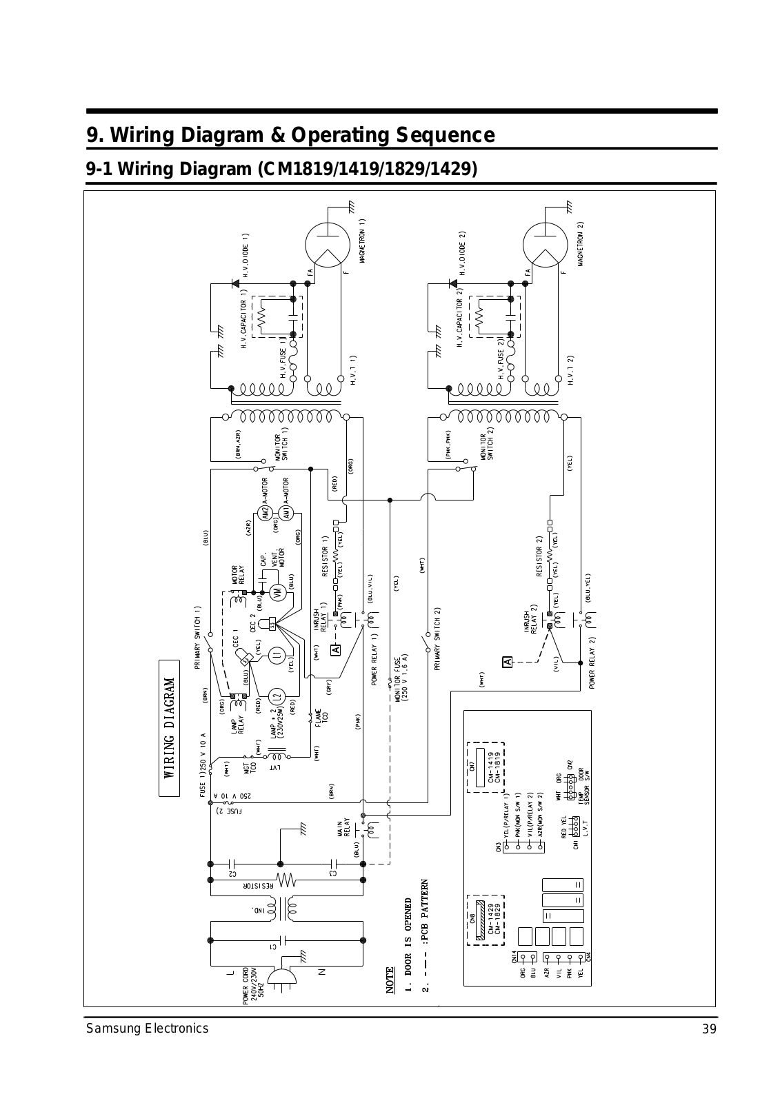 Samsung CM1819, CM1829-XEP Wiring Diagram