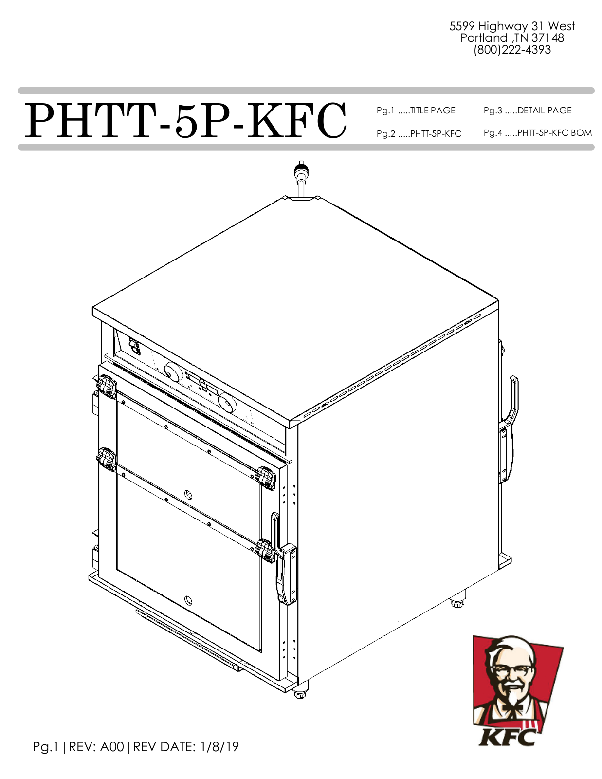 Food Warming Equipment PHTT-5P-KFC Parts Manual