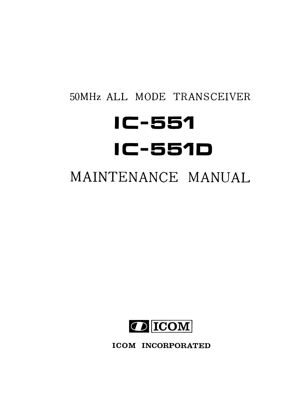 Icom IC-551D, IC-551 Service Manual