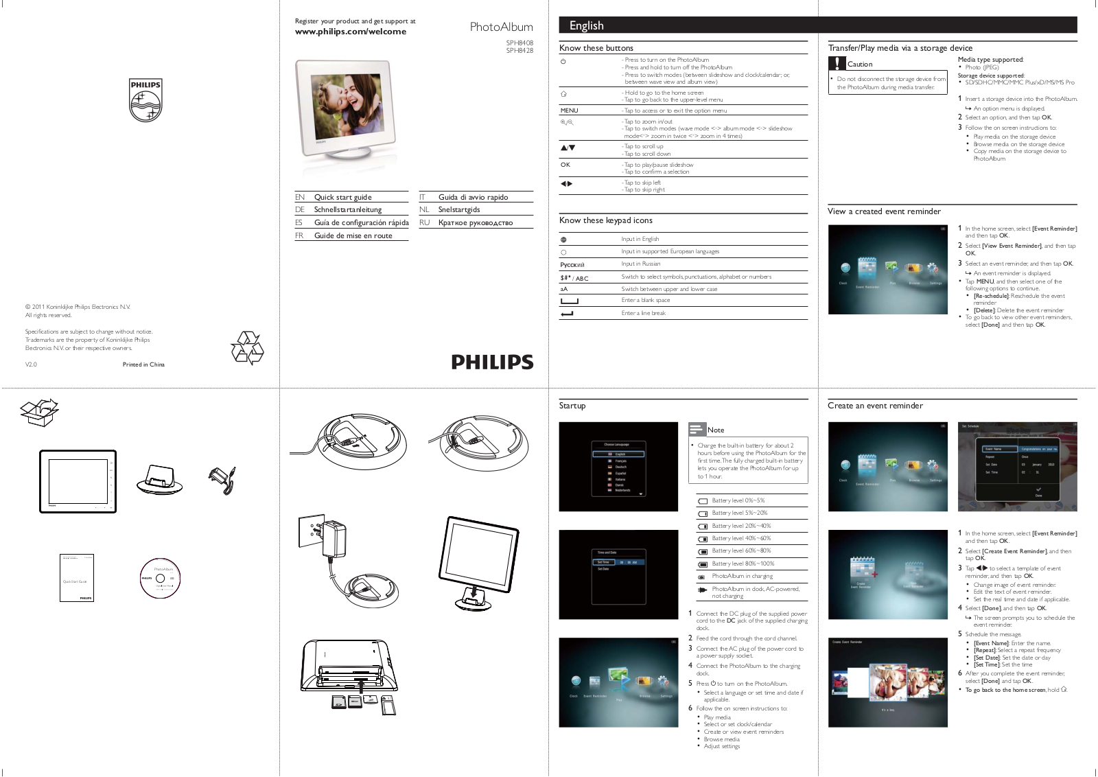 Philips SPH8408, SPH8428 Getting Started Guide