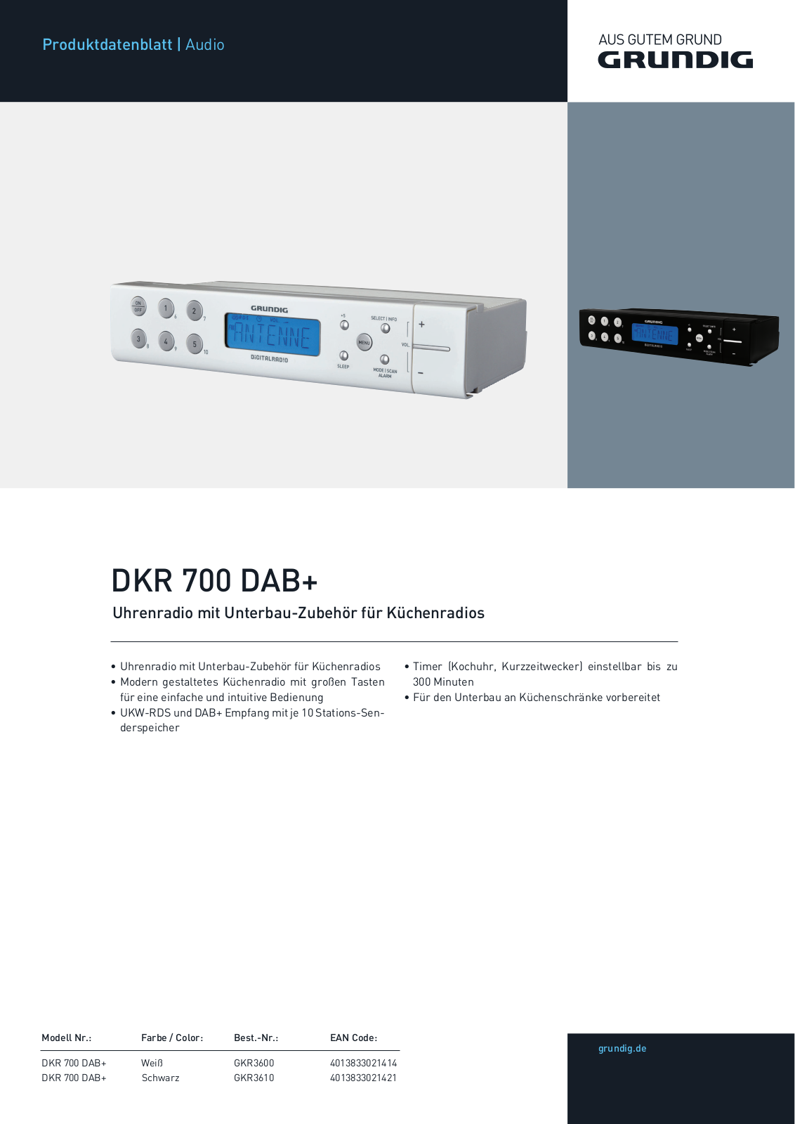 Grundig DKR 700 DAB+ Service Manual