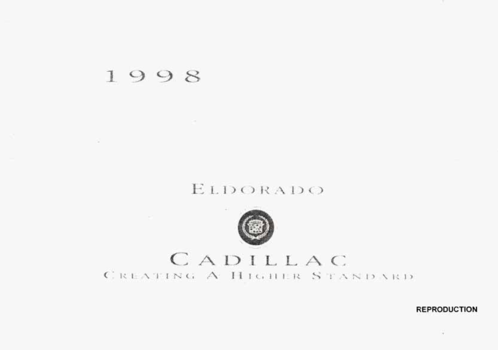 Cadillac Eldorado 1998 Owner's Manual