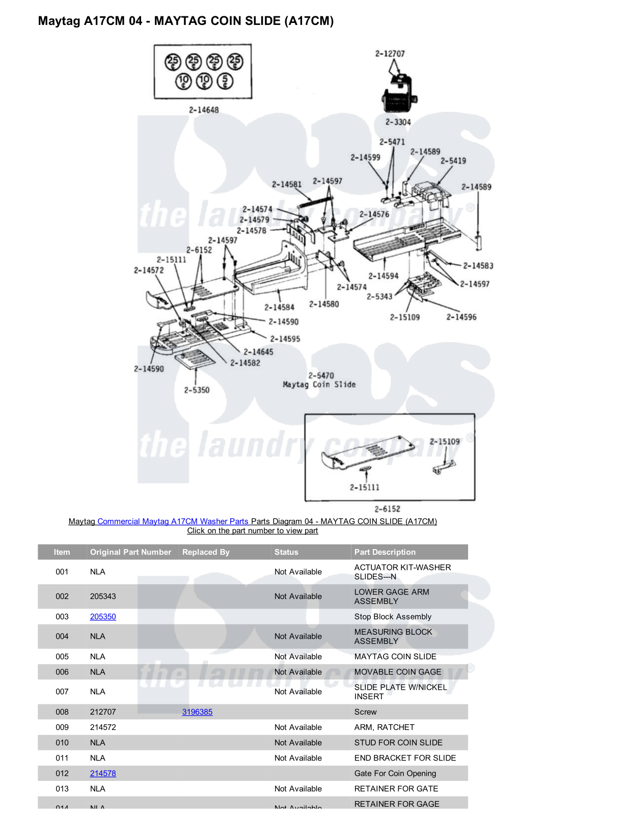 Maytag A17CM Parts Diagram