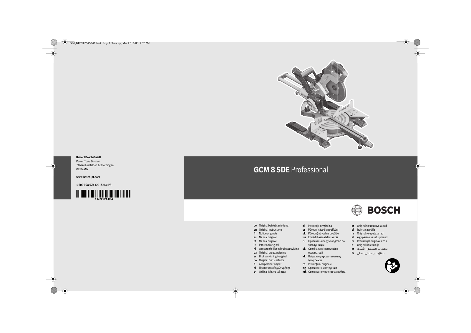 Bosch GCM 8 SDE Professional User manual