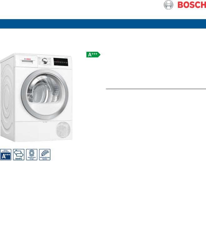 Bosch WTR88T81GB Product spec sheet