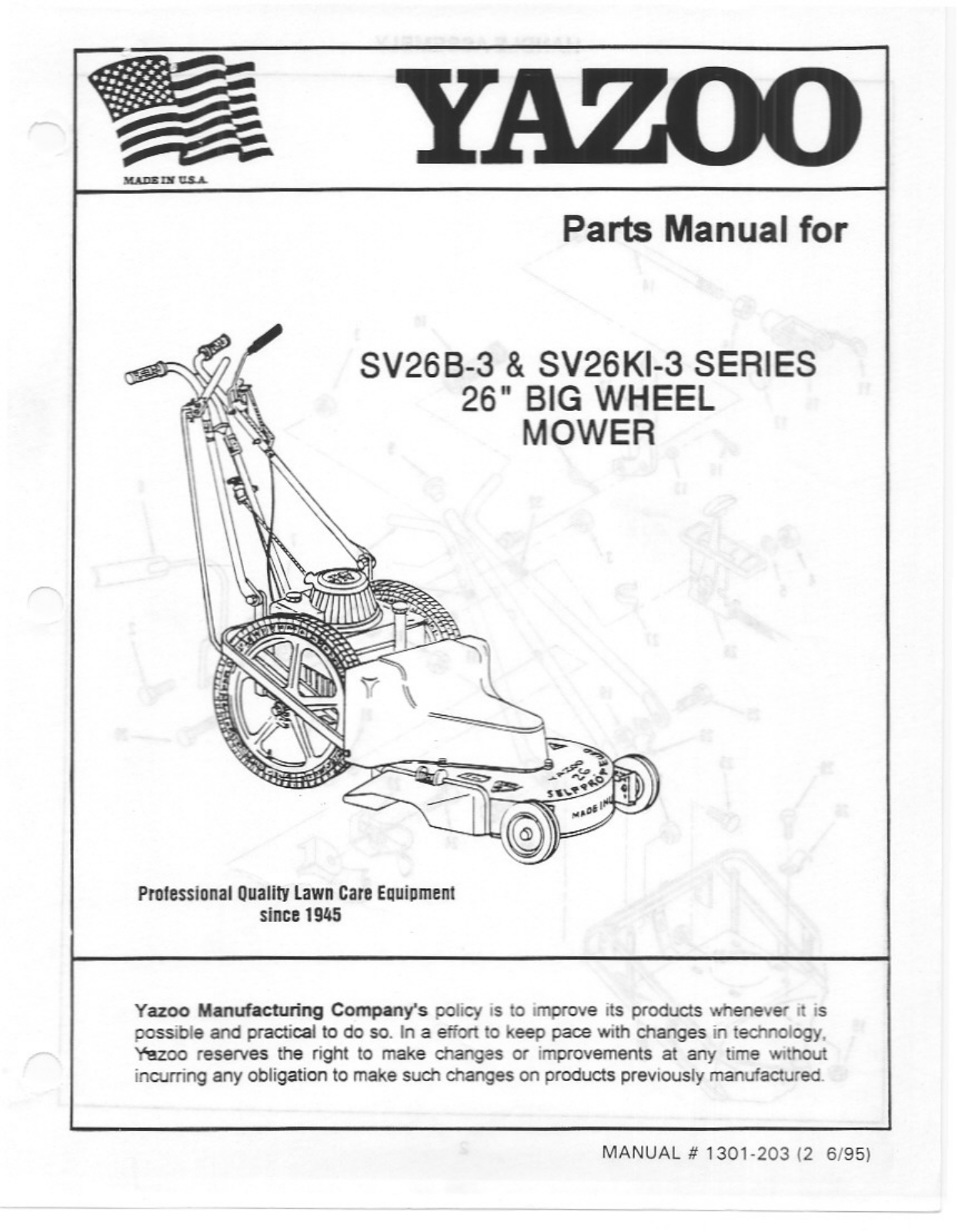 Yazoo/Kees SV26B-3, SV26KI-3 User Manual