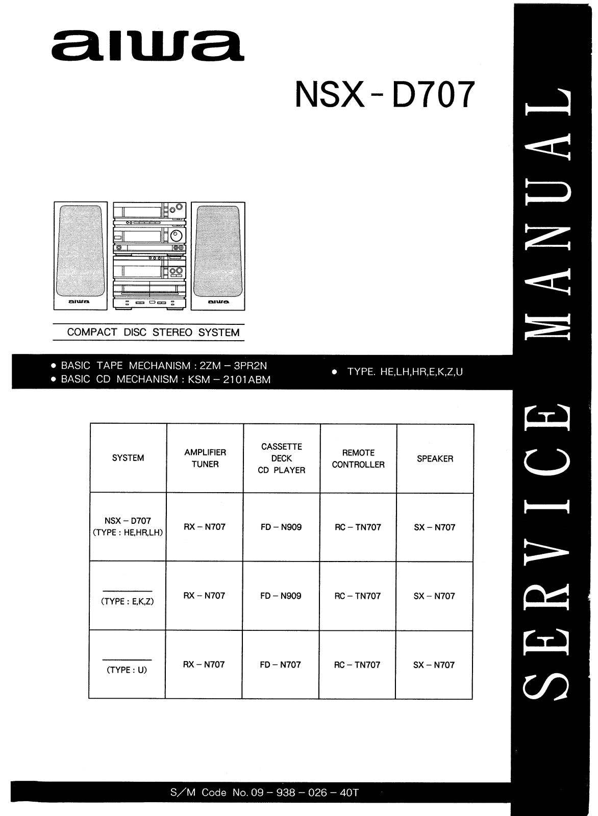 AIWA NSX-D707 User Manual