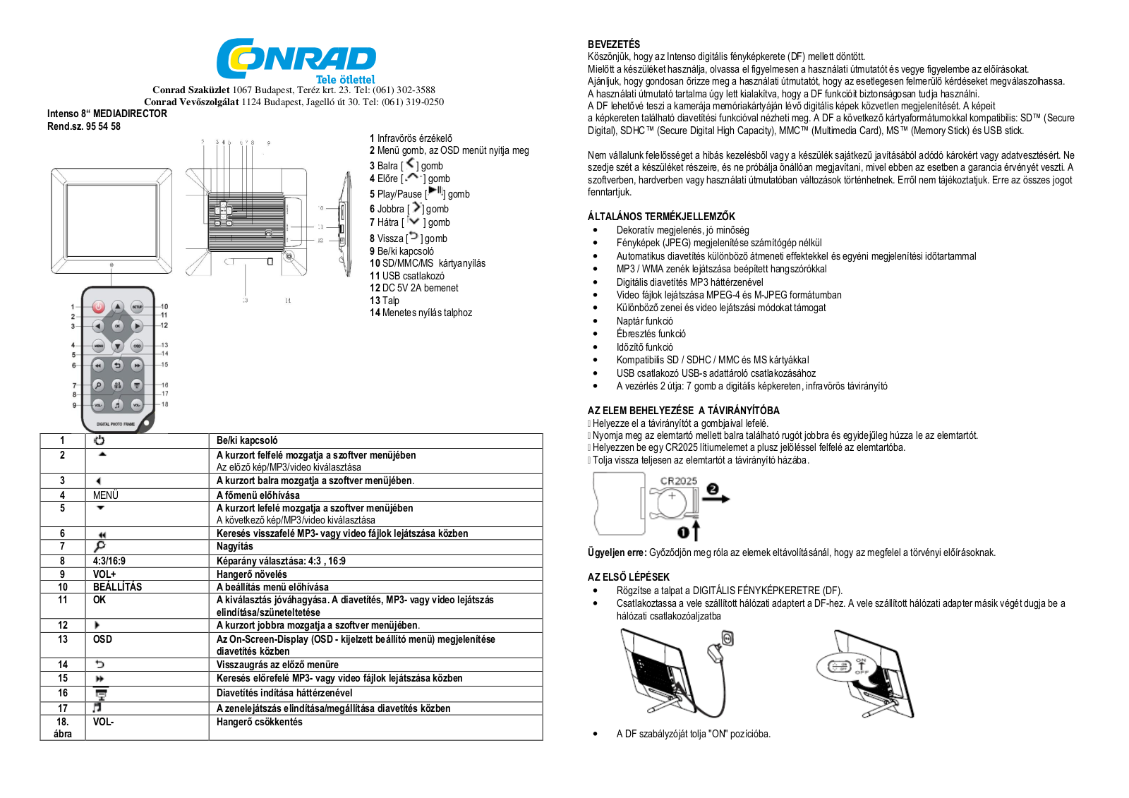 Intenso 8“ MEDIADIRECTOR User guide