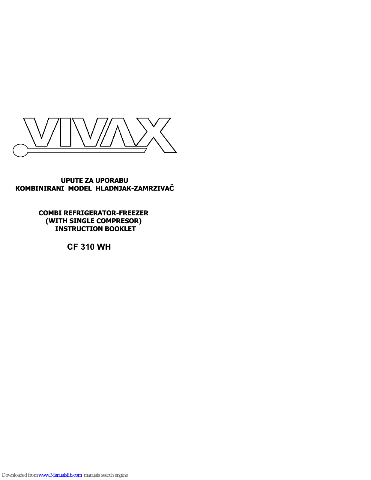 Vivax CF 310 WH Instruction Manual