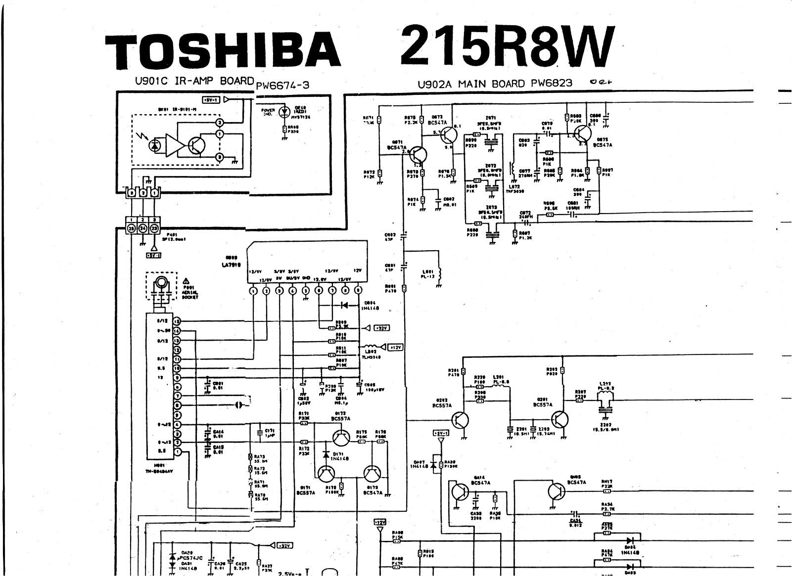 Toshiba 215R8W Cirquit Diagram