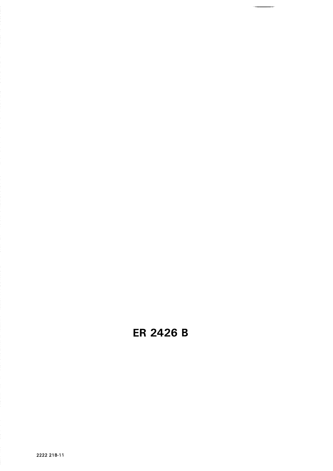 electrolux ER2426B User Manual