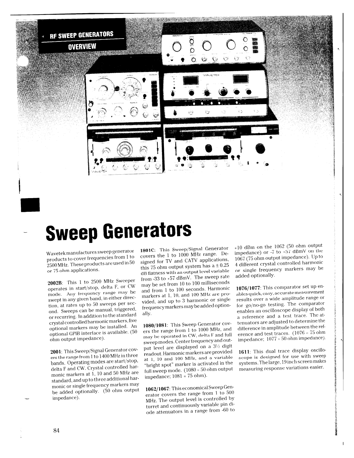 Wavetek 1081, 1080 Datasheet