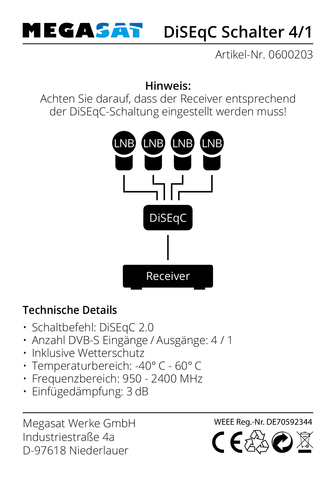 MegaSat DiSEqC 2.0 User guide