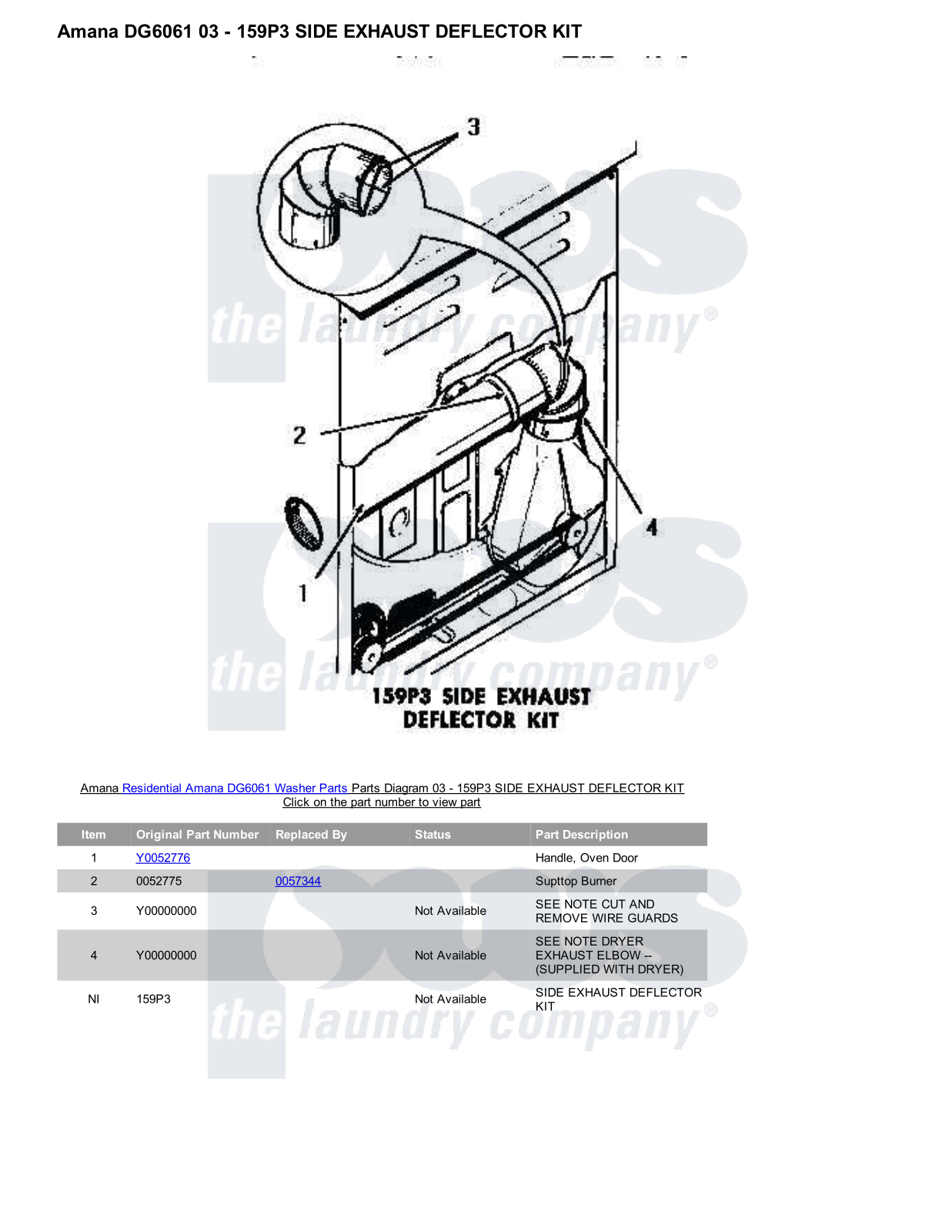 Amana DG6061 Parts Diagram