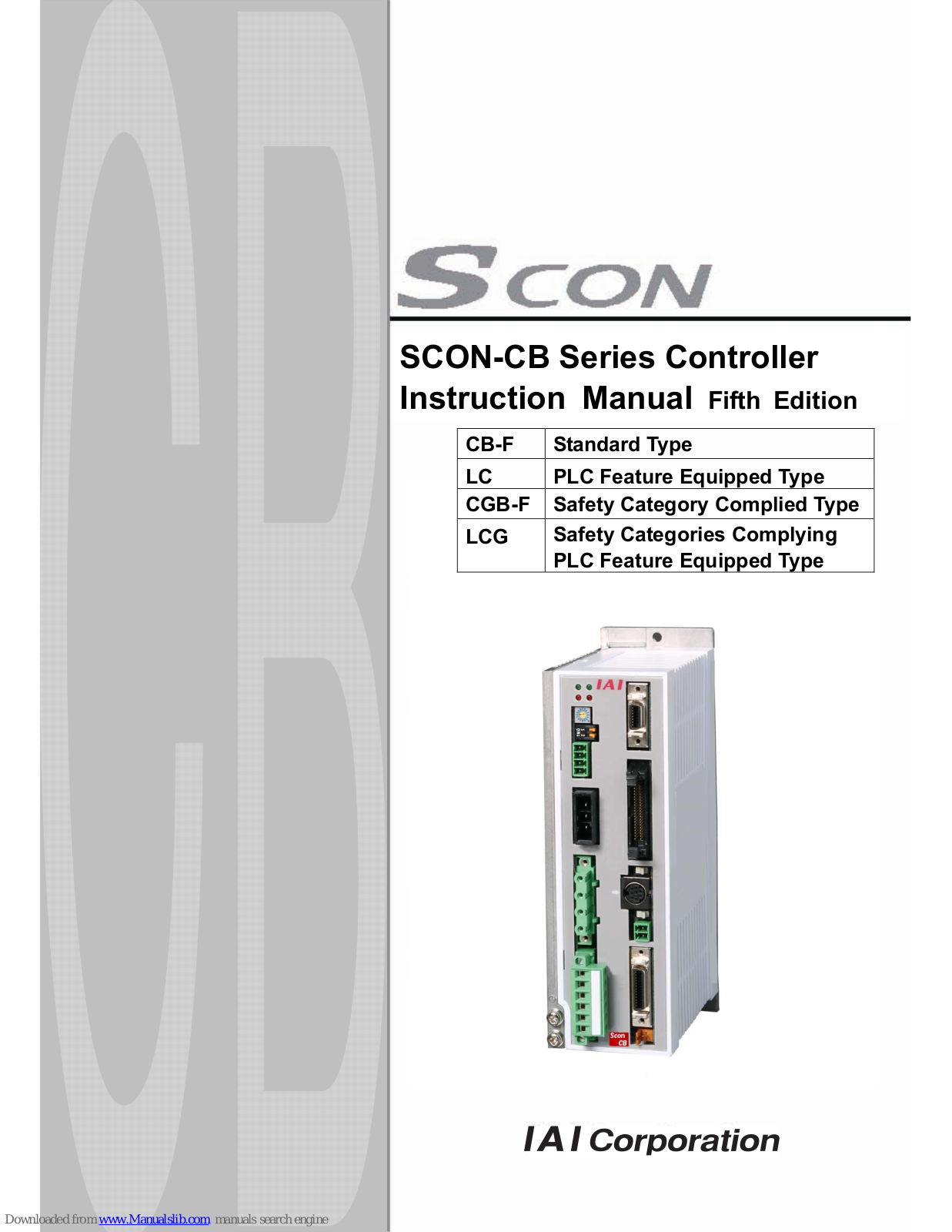 IAI SCON-CB-F, SCON-LC, SCON-CGB-F, SCON-LCG Instruction Manual