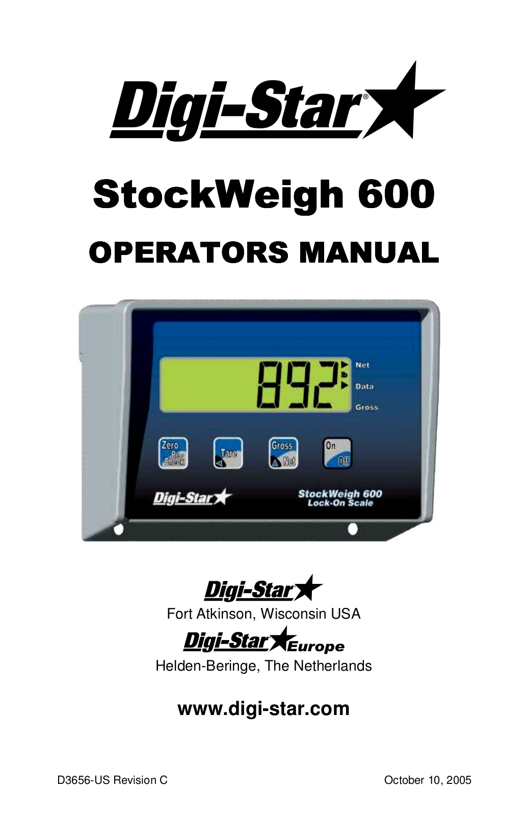 Digi-Star StockWeigh 600 User Manual