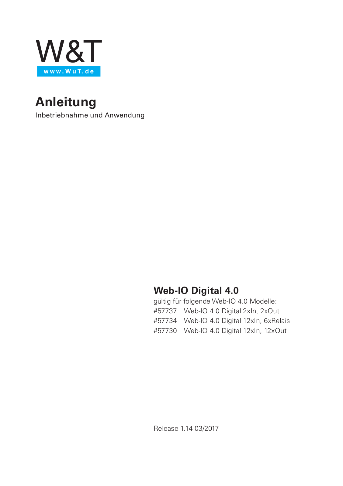 WIESEMANN+THEIS WEB IO 57730 Instructions - ManualMachine.com
