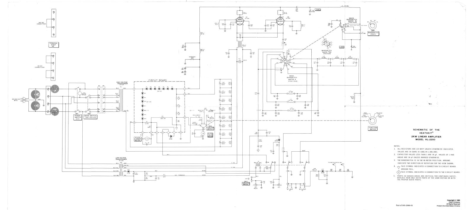 Heath Company HL-2200 Schematic