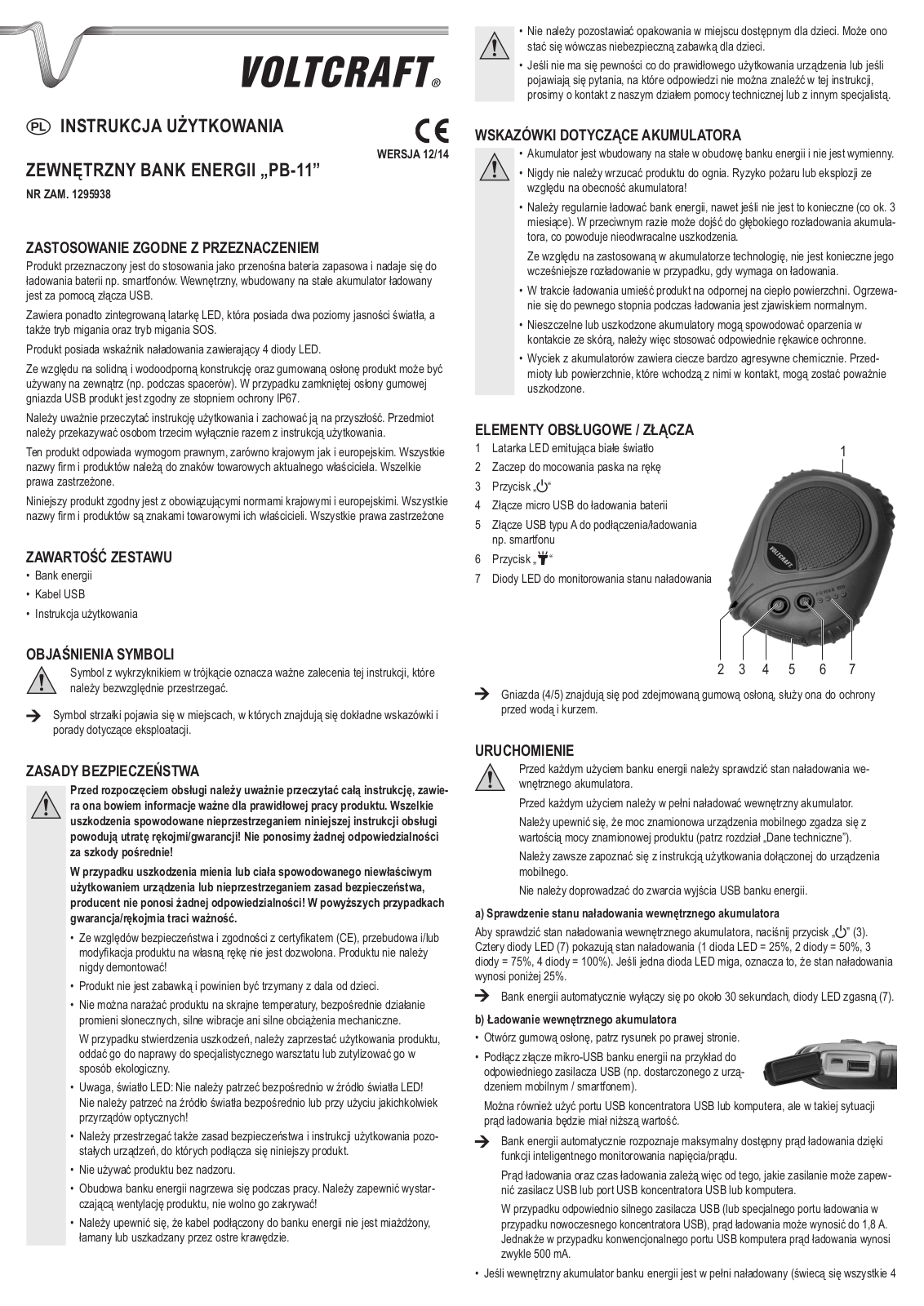 VOLTCRAFT PB-11 Operating Instructions