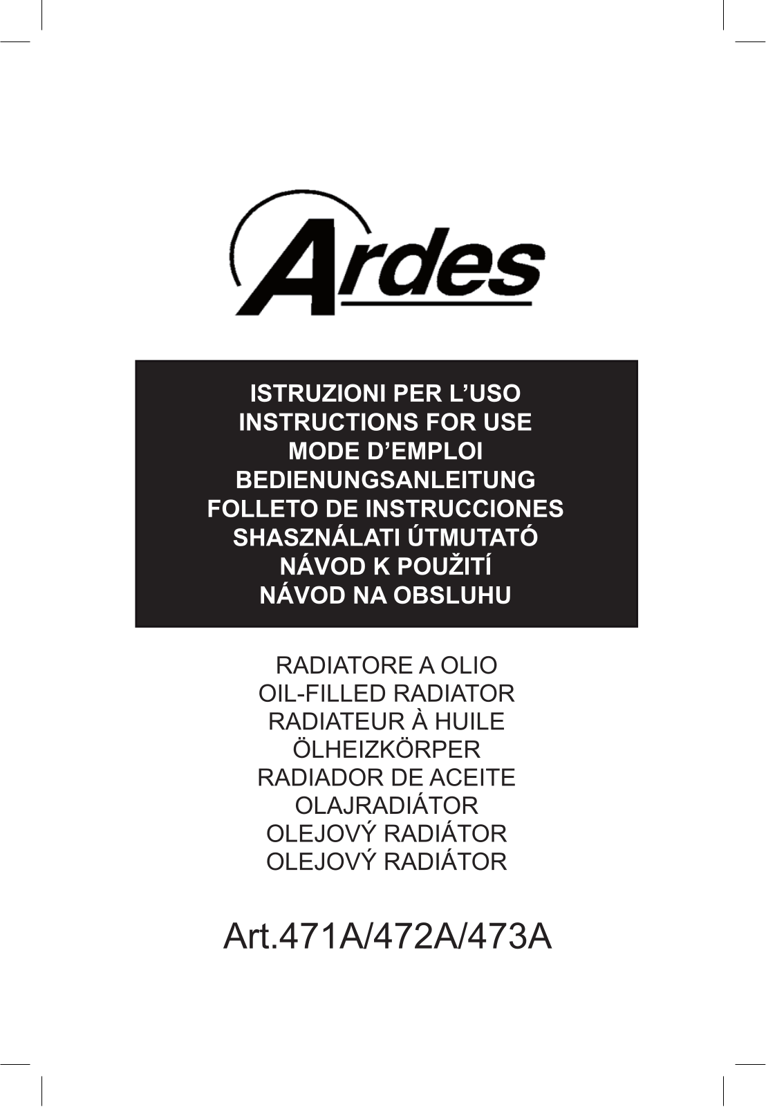 Ardes 471B User Manual