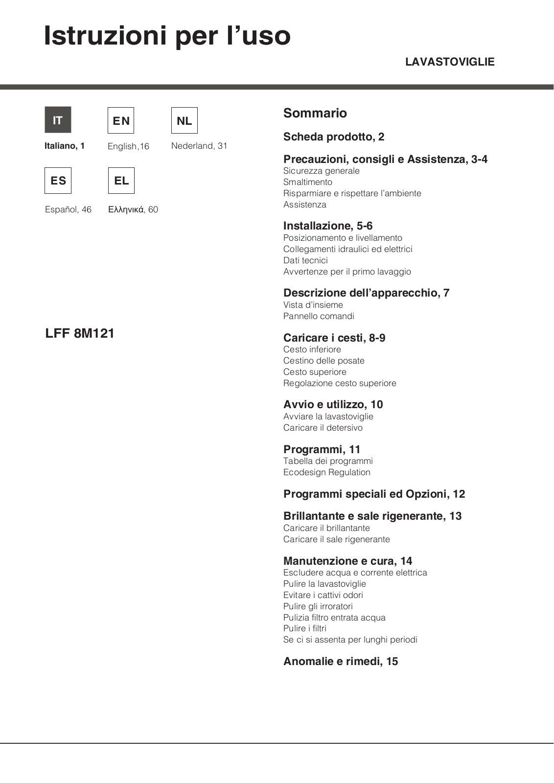 Hotpoint Ariston LFF 8M121 C User Manual