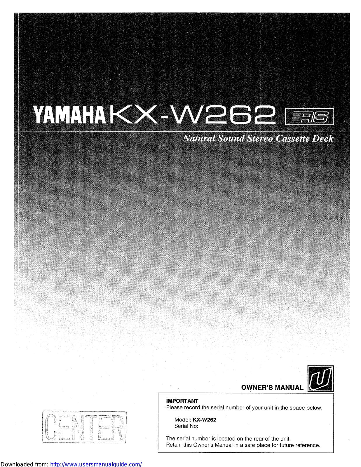 Yamaha Audio KX-W262 User Manual