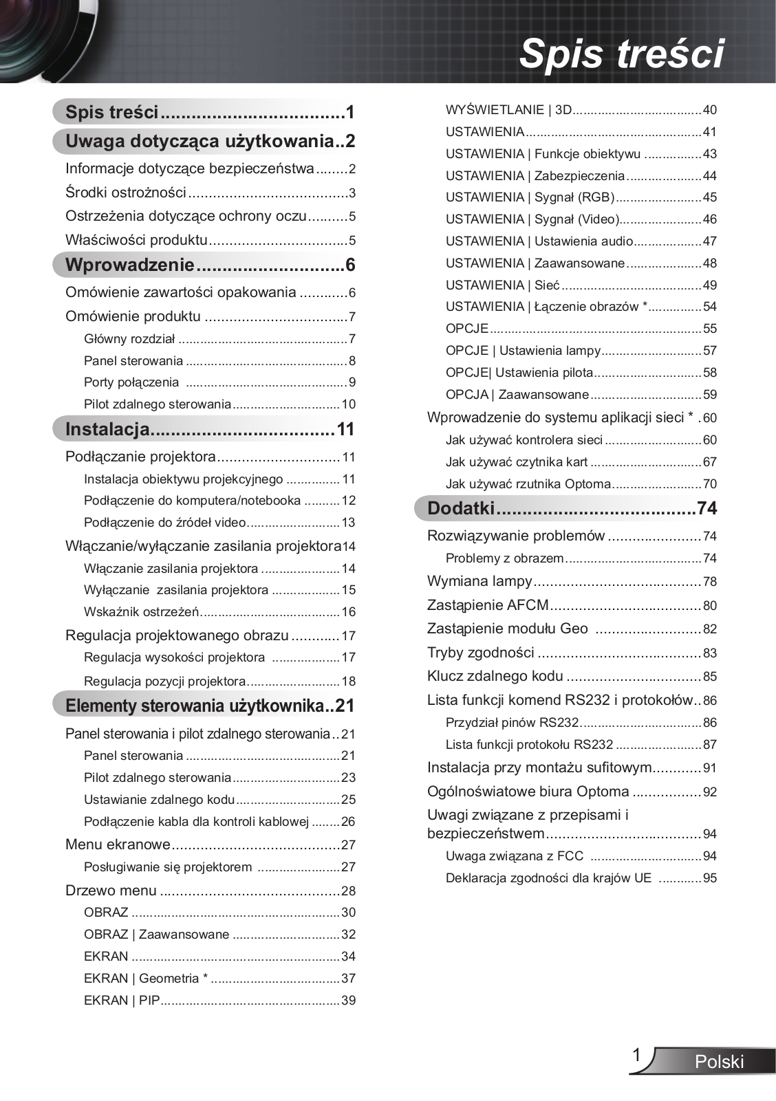 OPTOMA EW865, EX855 User Manual