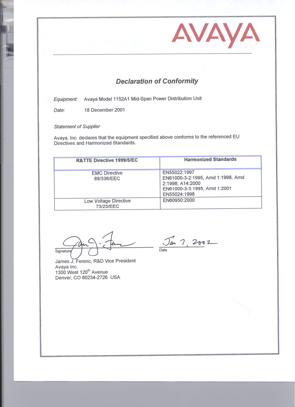 Avaya 1152A1 User Manual