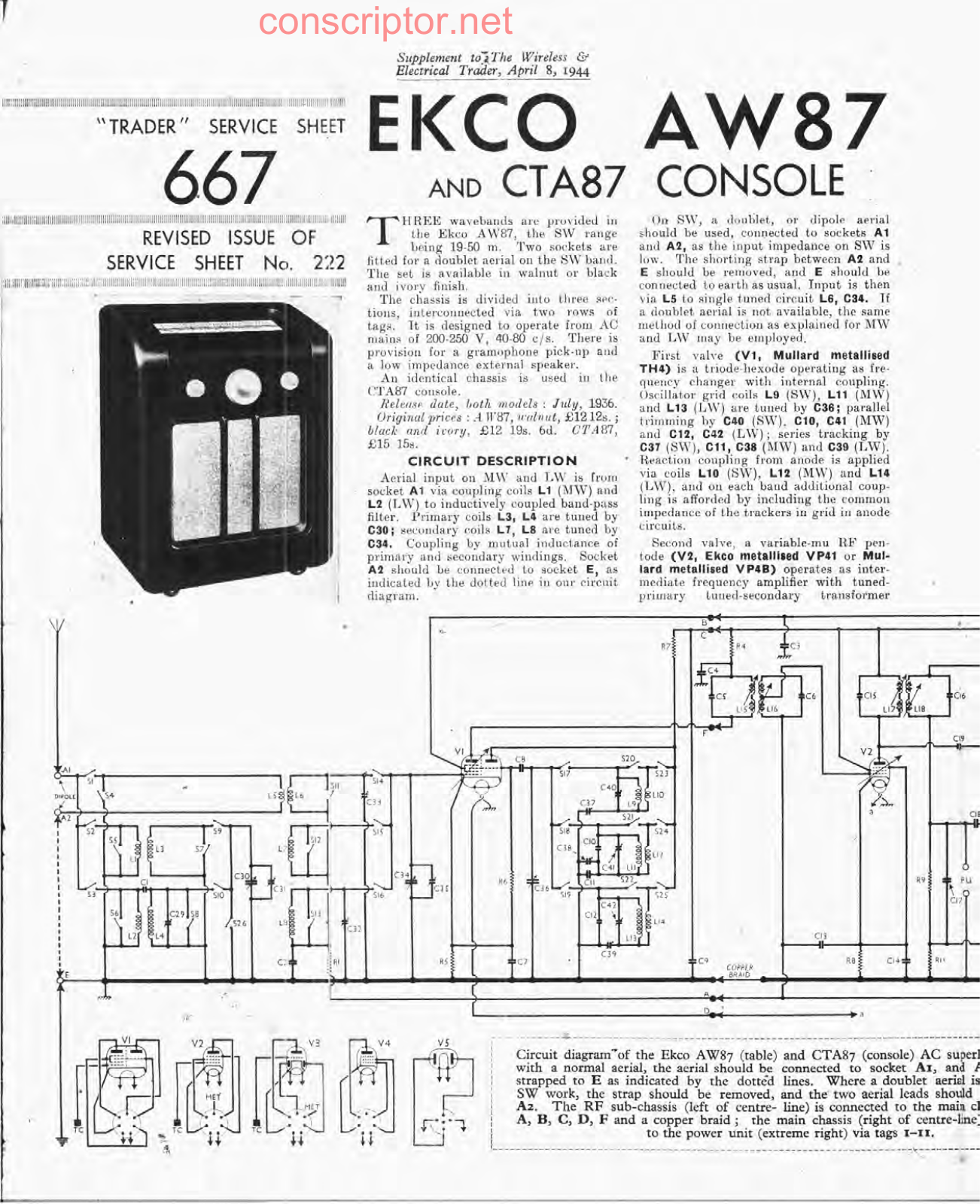 EKCO AW87, CTA87 Service manual