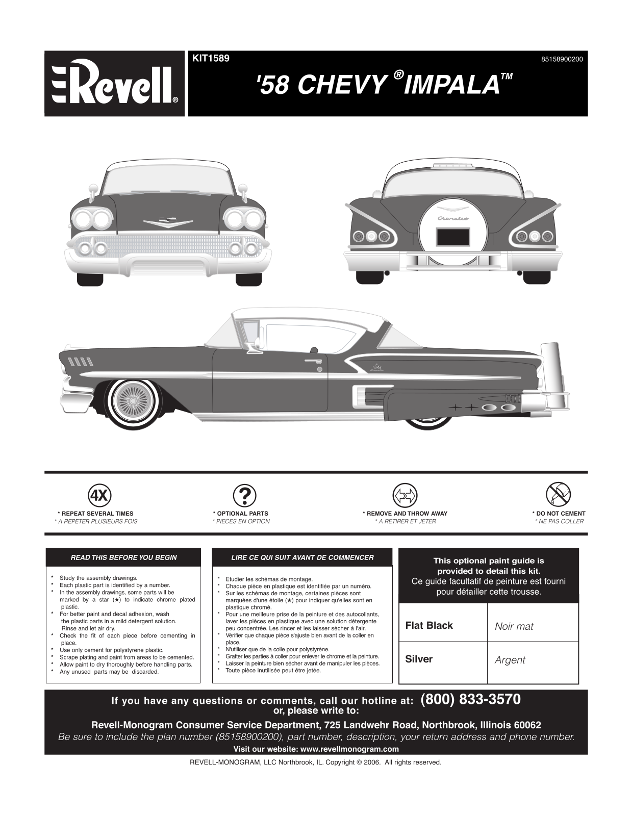 REVELL 1958 Chevy Impala User Manual