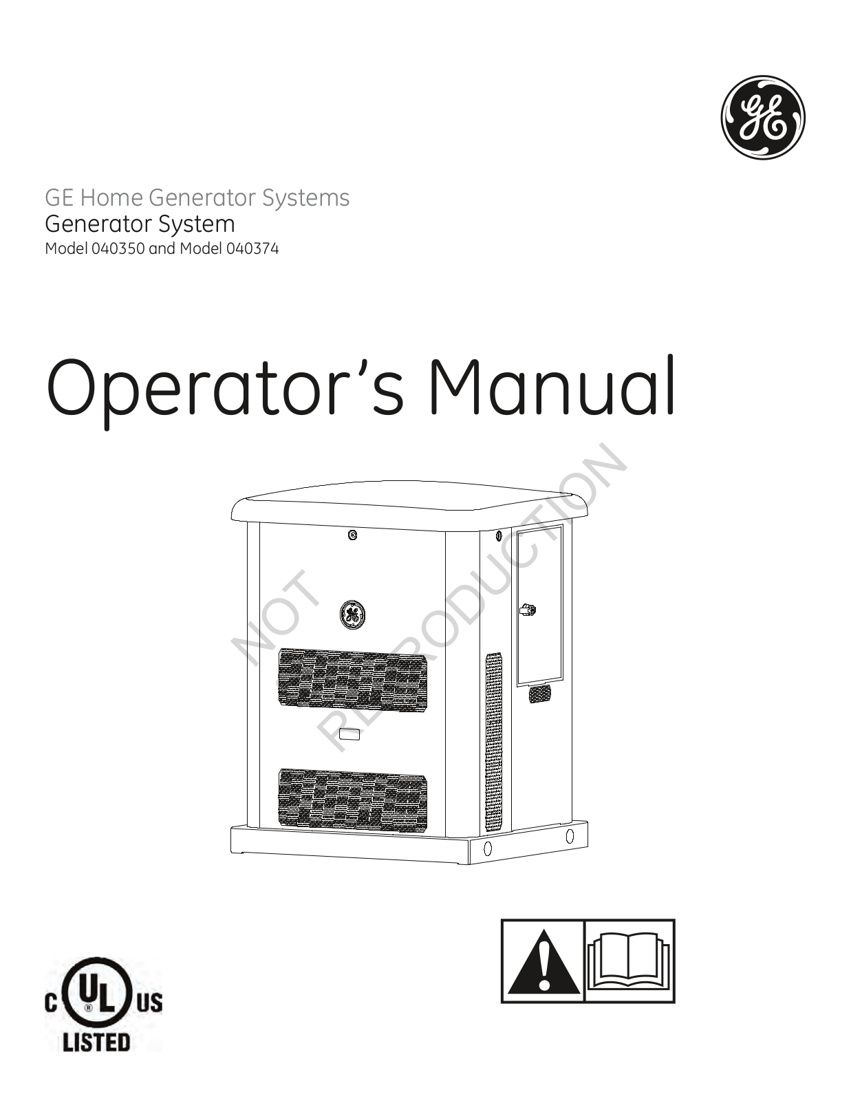 GE 40350, 40374 User Manual