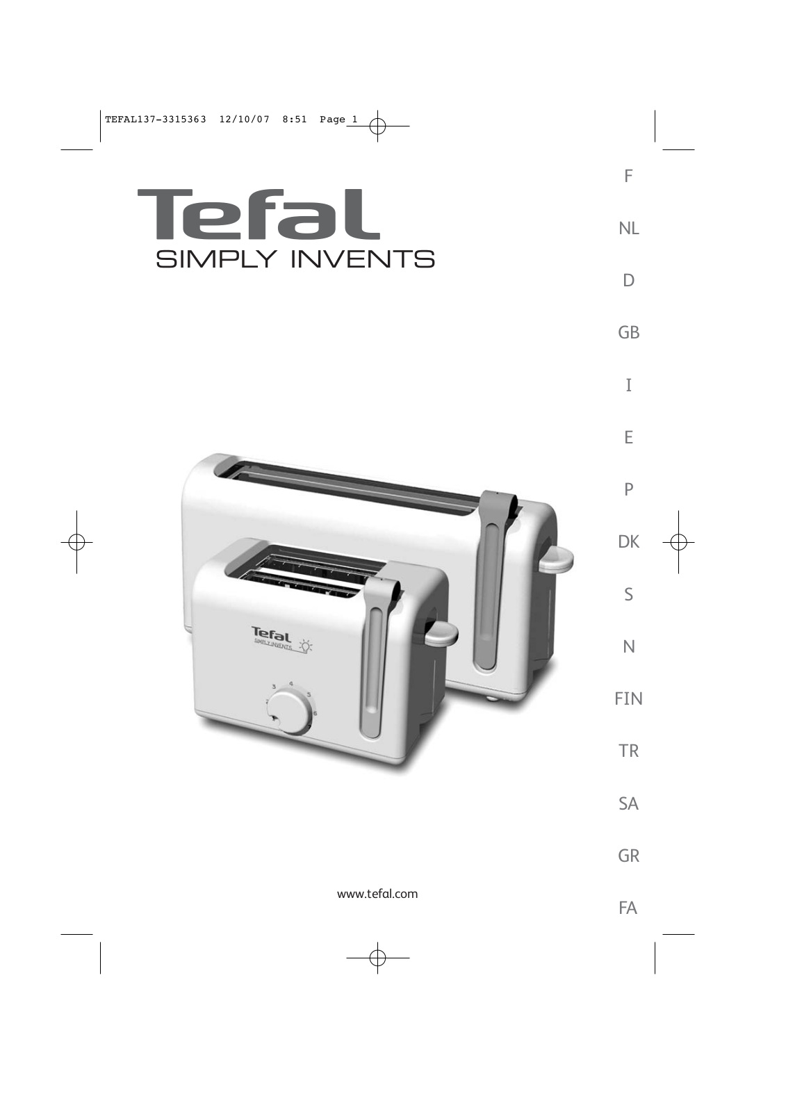 Tefal SIMPLY INVENTS User Manual