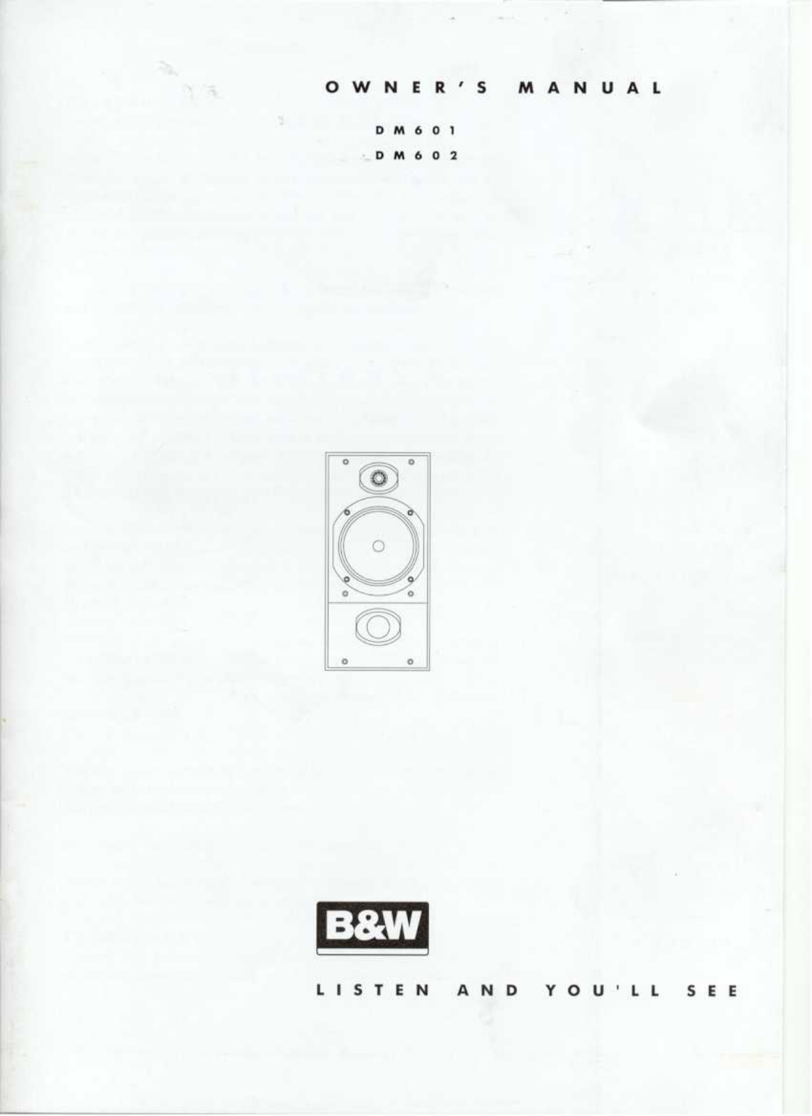 Bowers & Wilkins DM601 User Manual