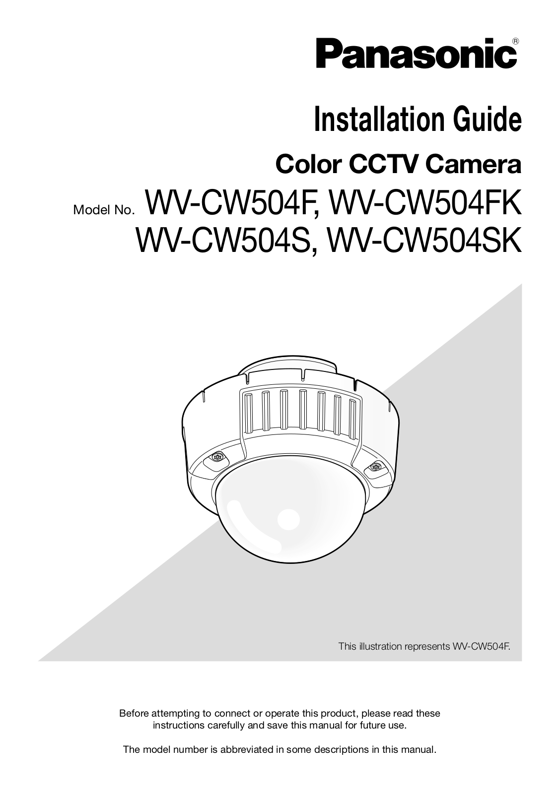 Panasonic WV-CW504S, WV-CW504FK User Manual