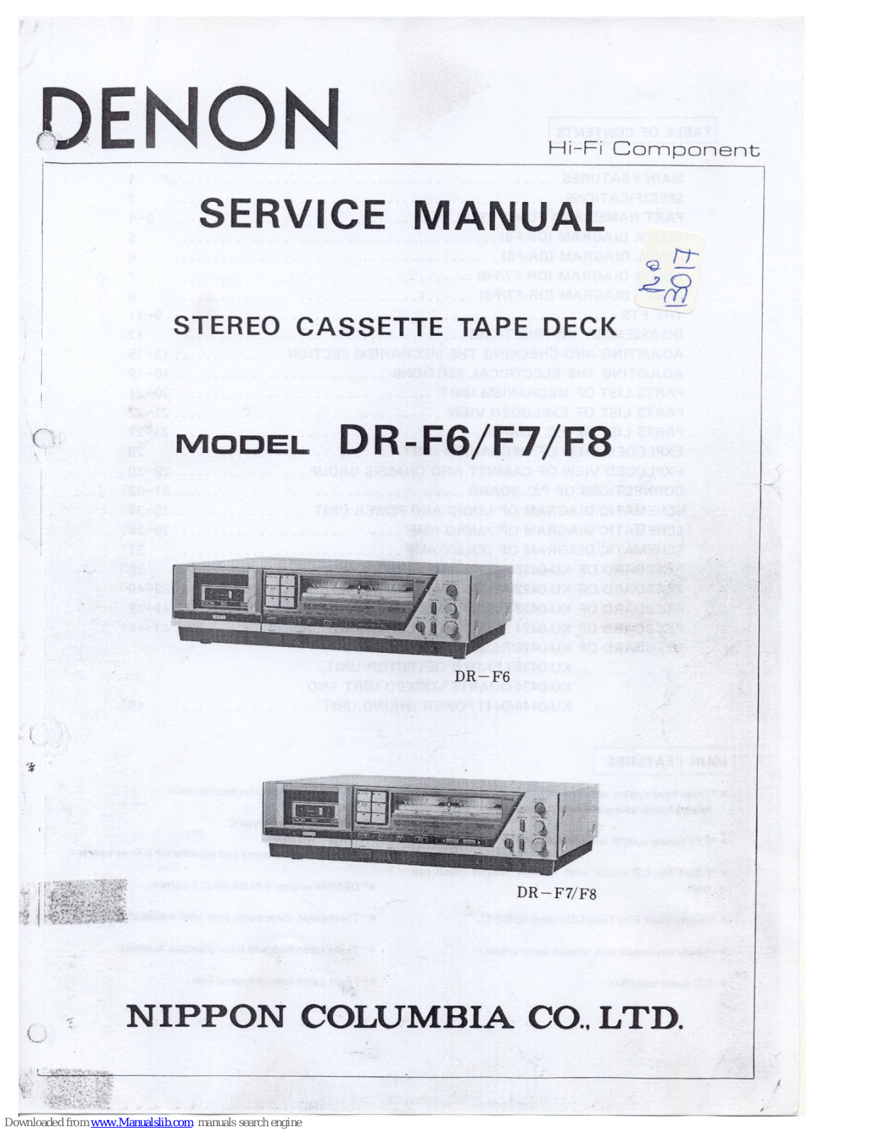 DENON DR-F6, DR-F7, DR-F8 User Manual