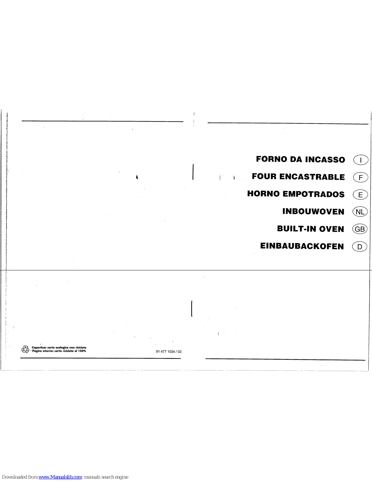 Smeg S10XMF,S10XMF/1,SE10XMF,SE10XMF/1,WI10XMF User Manual