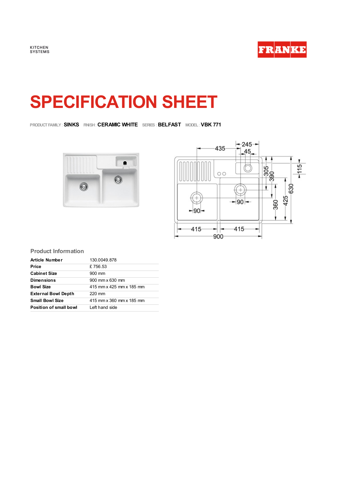 Franke Foodservice VBK 771 User Manual