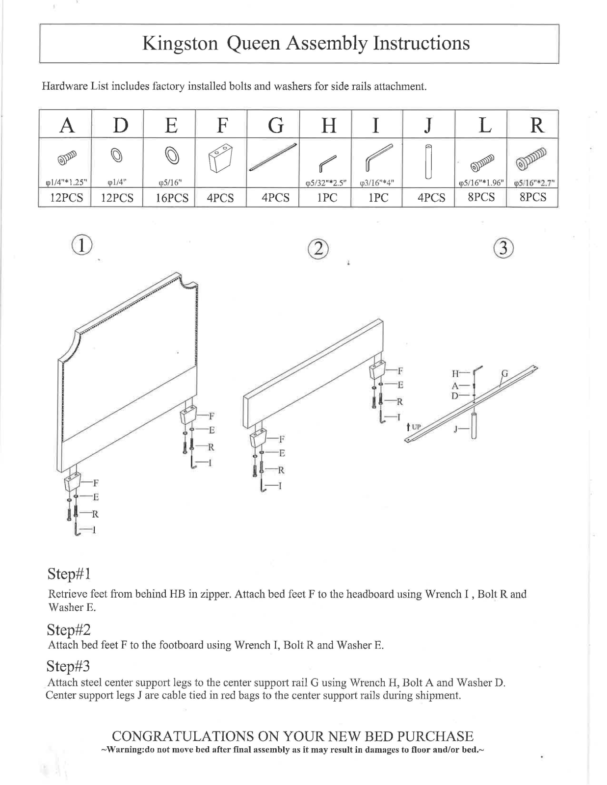 Diamond Sofa KINGSTONSDQUBED User Manual - ManualMachine.com