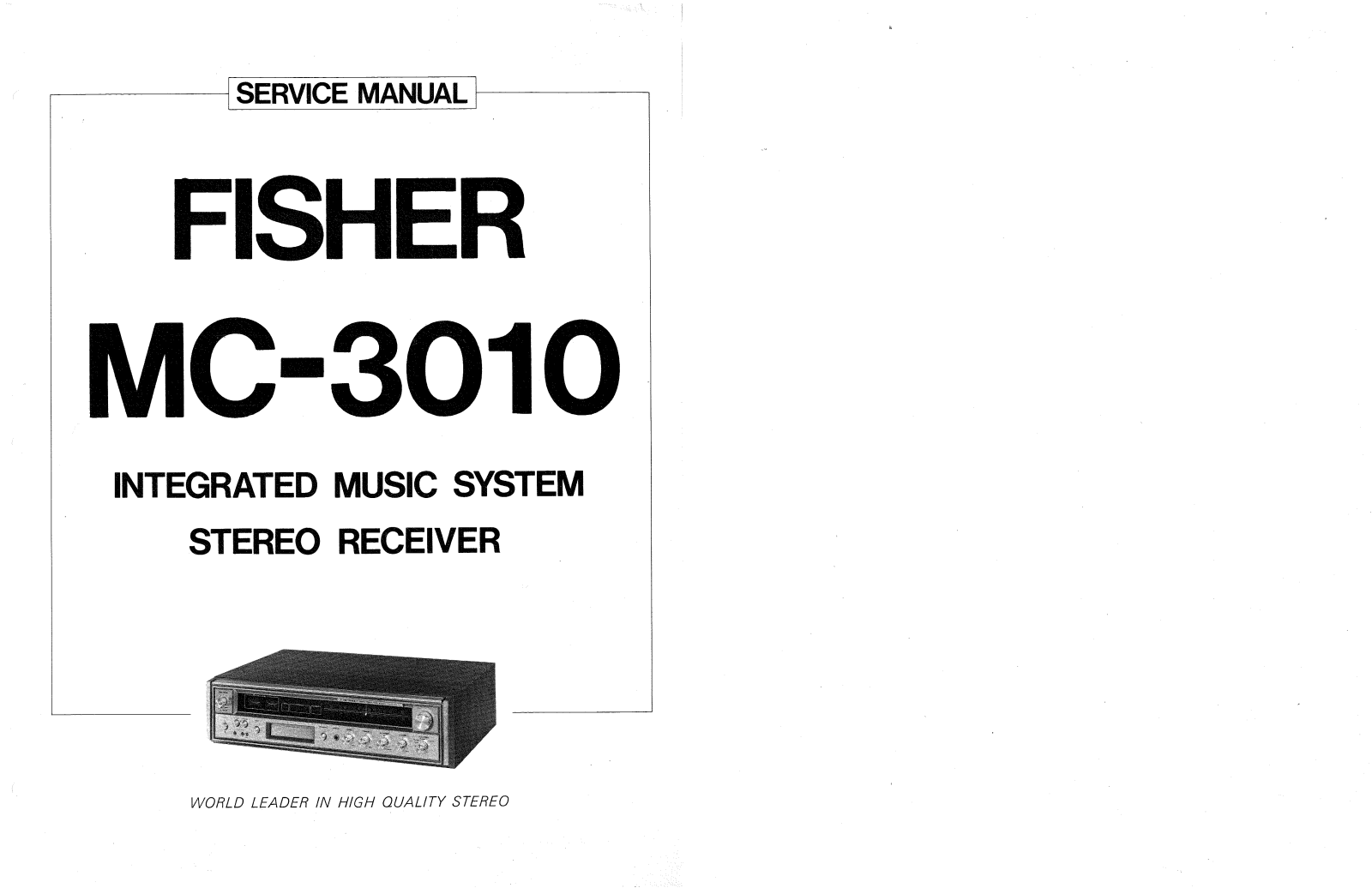 Fisher MC-3010 Service manual