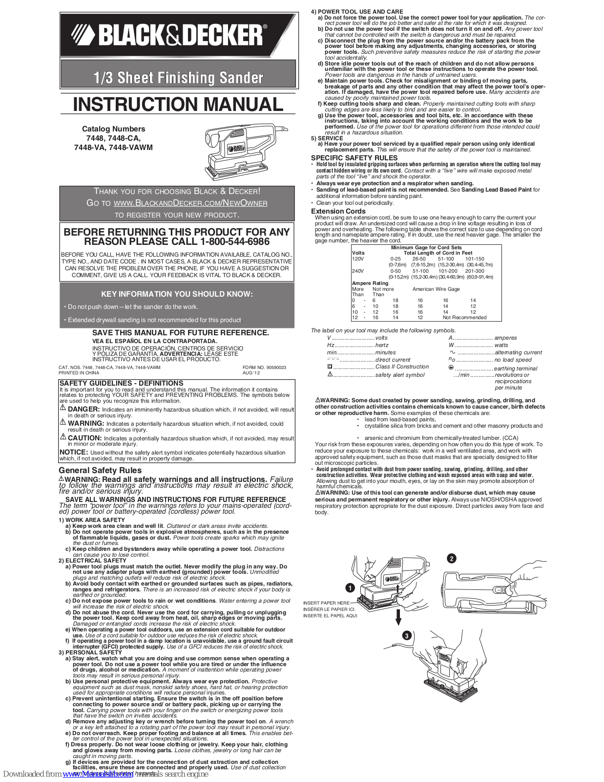 Black & Decker 7448, 7448-CA, 7448-VA, 7448-VAWM Instruction Manual - ManualMachine.com