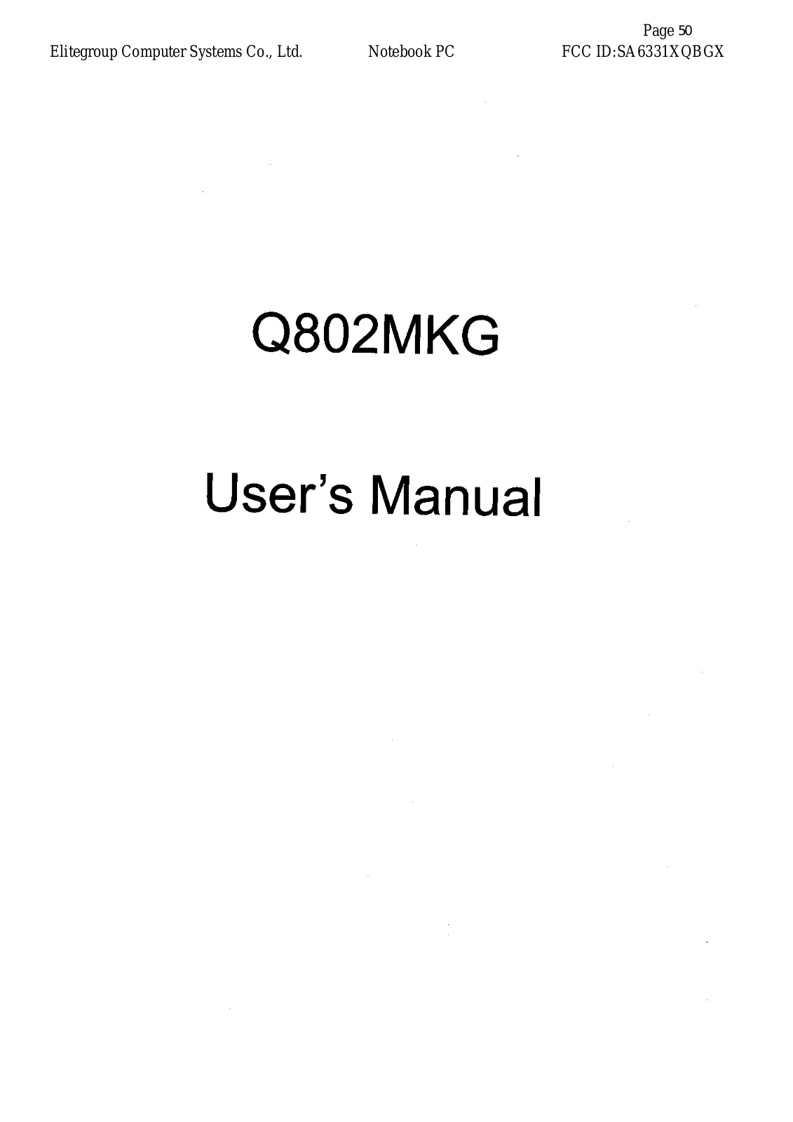 ELITEGROUP COMPUTER SYSTEMS 331XQBGX Users Manual