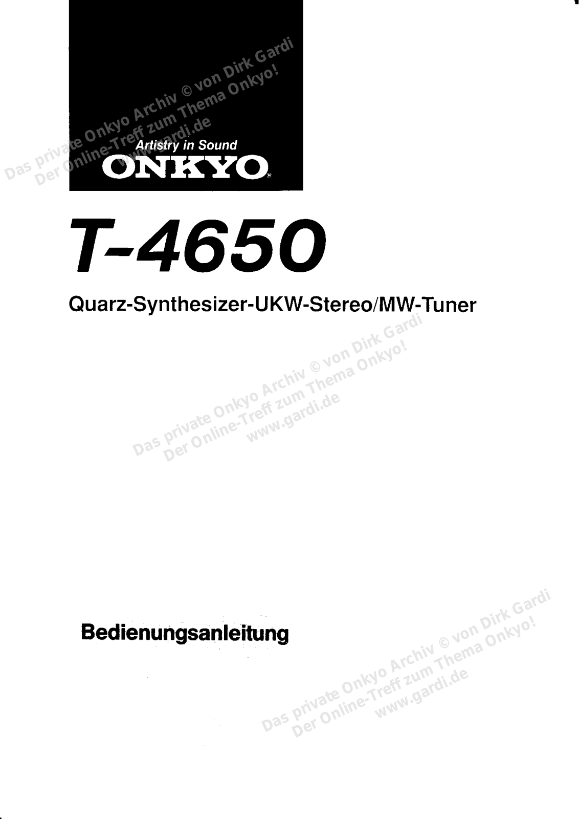 Onkyo T-4650 Owners Manual