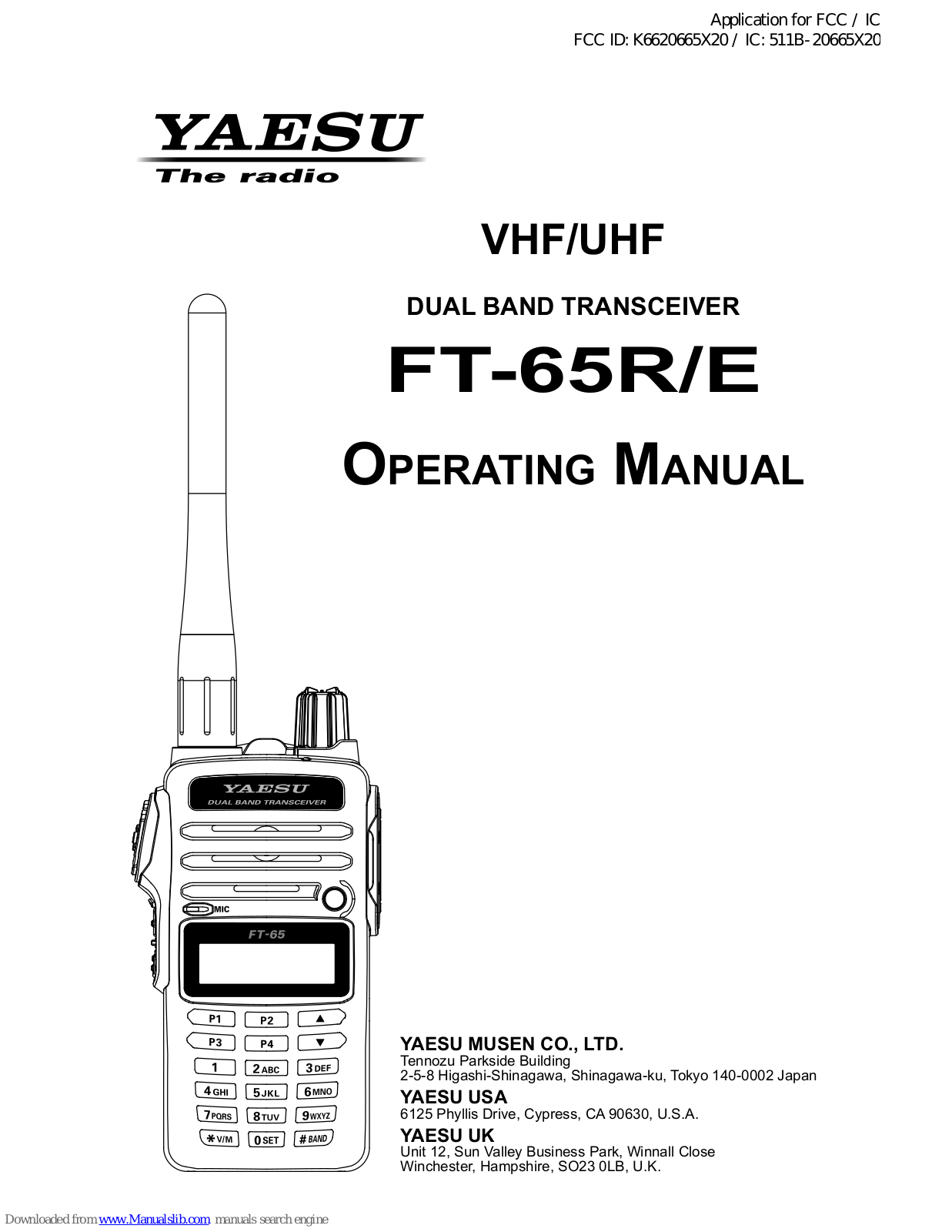 Yaesu FT-65E, FT-65R Operating Manual