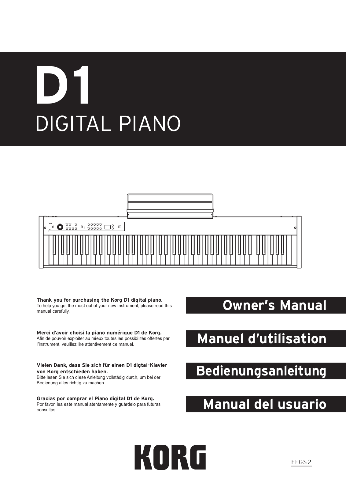 Korg D1 Owner's Manual