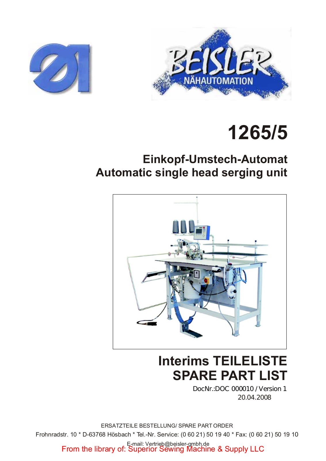 Beisler 1265-5 User Manual