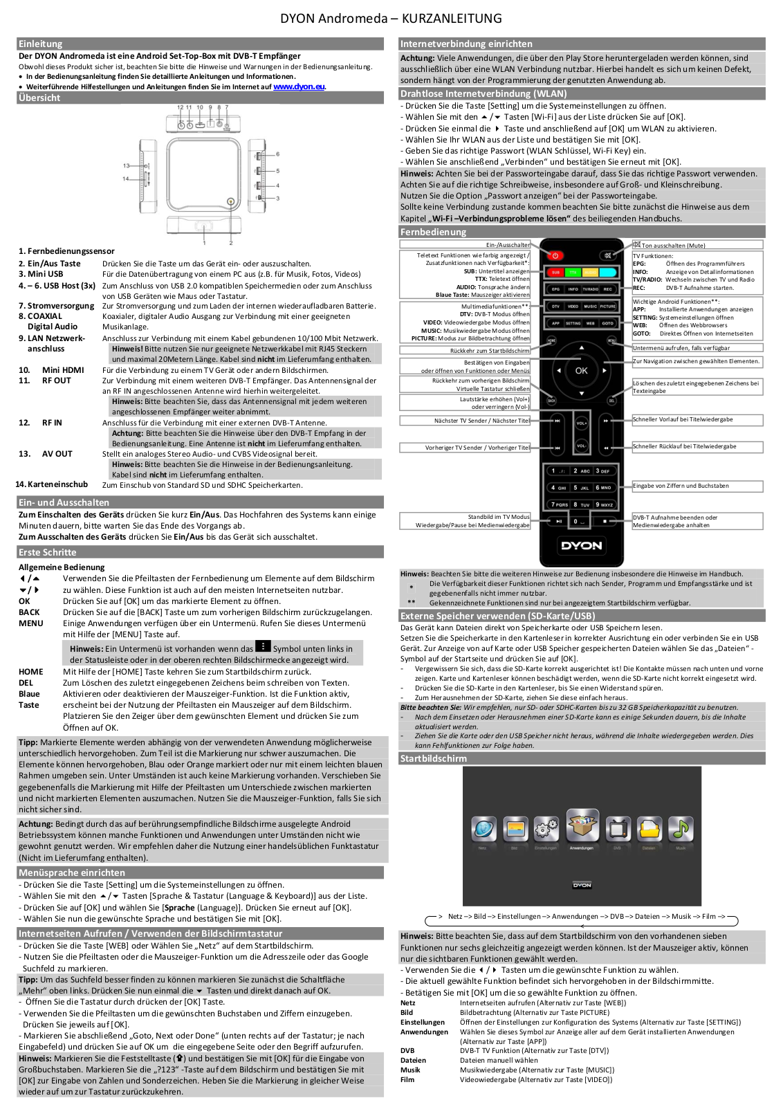 Dyon Andromeda User manual